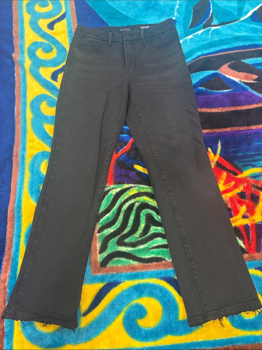 Good American Black Good Legs Straight Jeans